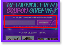 Redeem the coupon from landing page