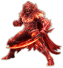 칼을 든 붉은 캐릭터